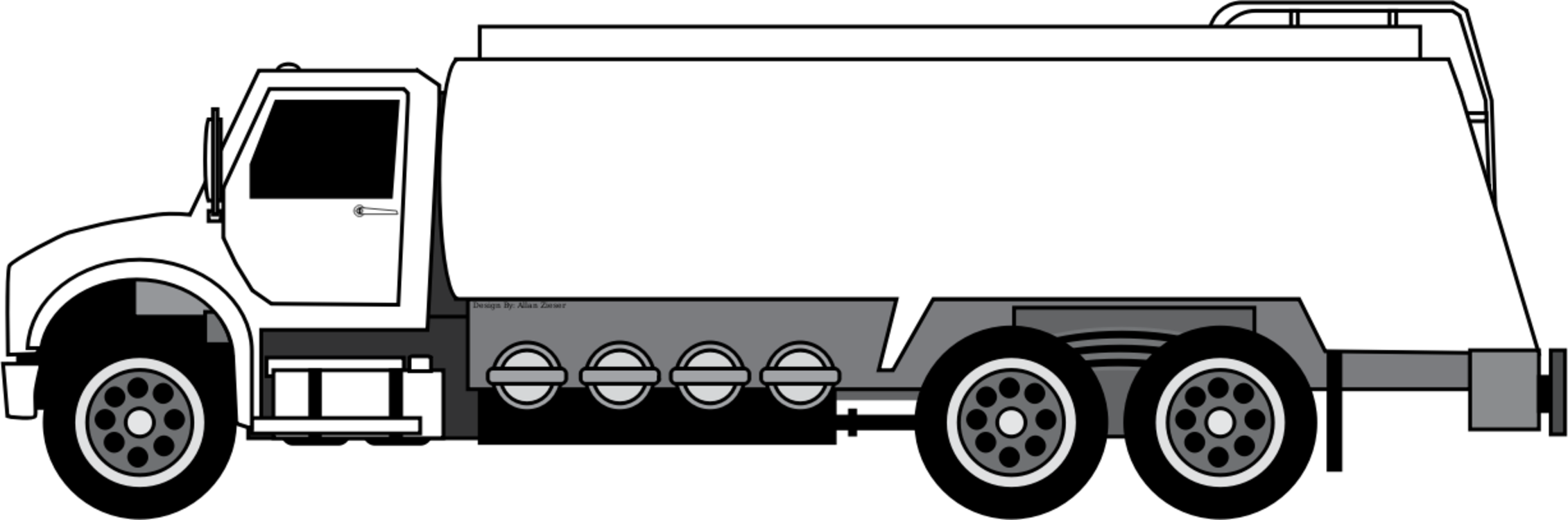Car Tank Truck Semi-trailer Truck Storage Tank - Fuel Truck Clip Art (1025x340), Png Download