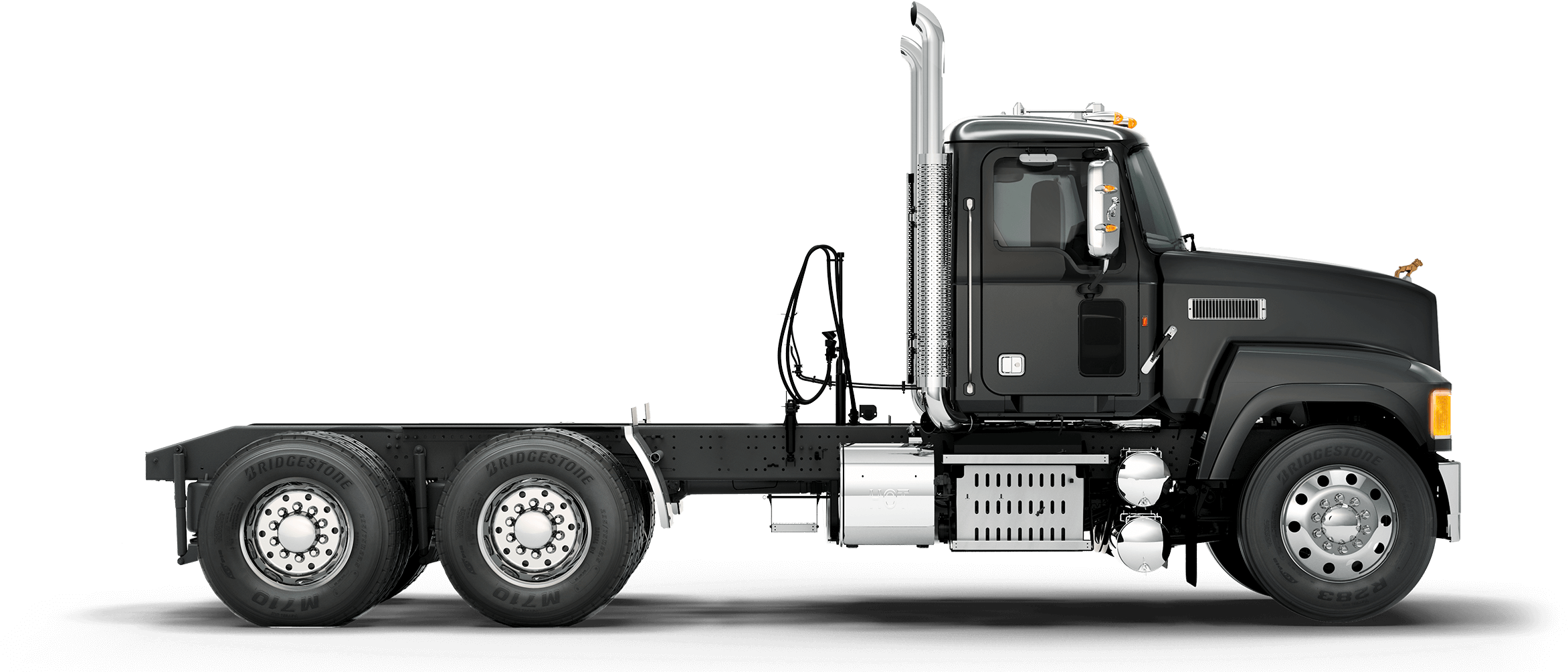 Semi Drawing Mack Truck Pinnacle Specs Trucks Freeuse (2612x1038), Png Download