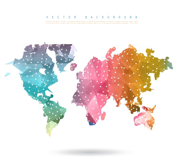 Abstract World Map Png Picture - World Map Vector Design (626x596), Png Download