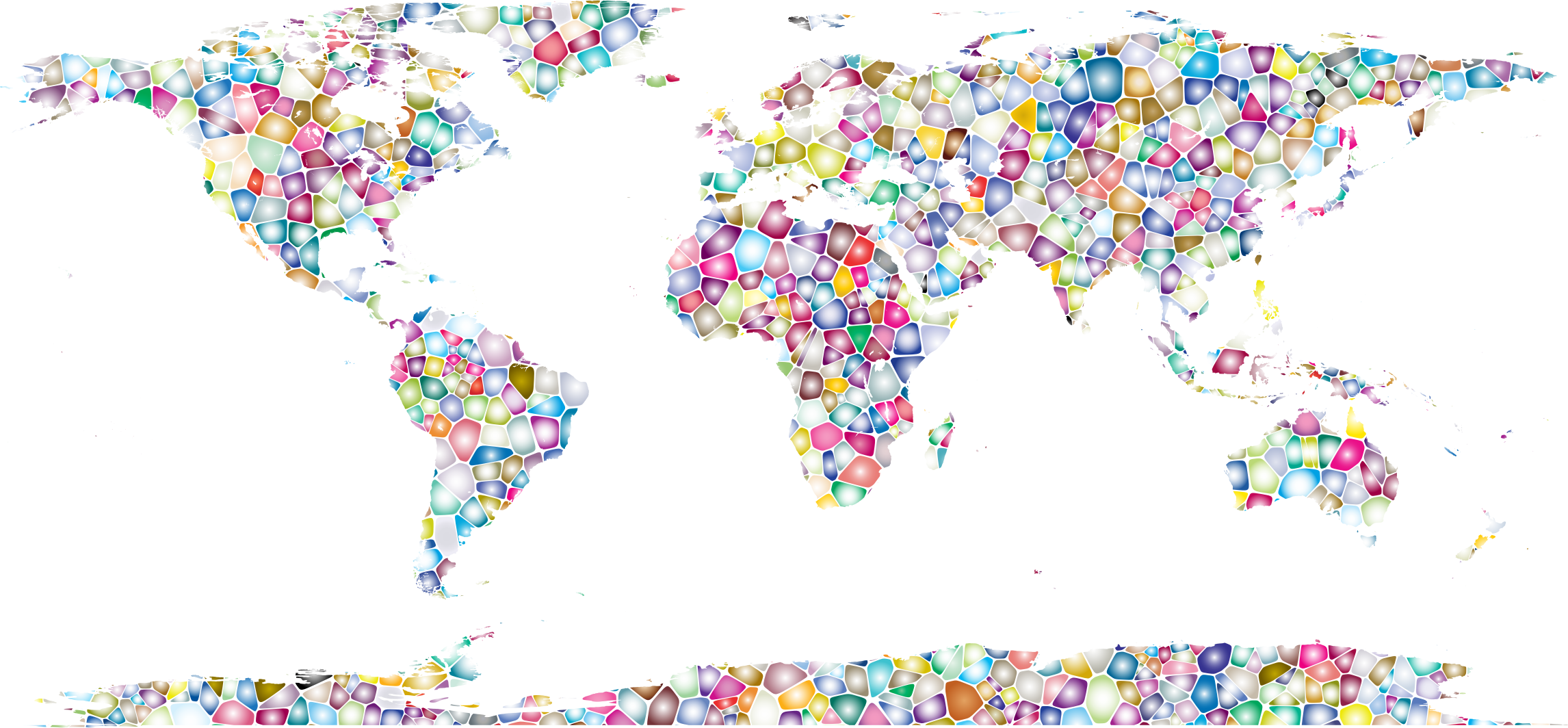 This Free Icons Png Design Of Sweet Tiled World Map (2292x1064), Png Download