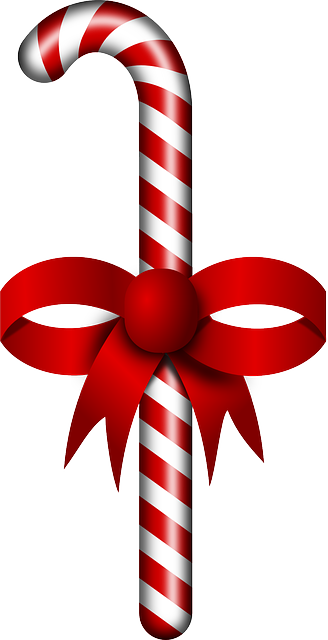 Red, Stick, Ribbon, Candy, Christmas, Bow - Candy Canes Clip Art (328x640), Png Download