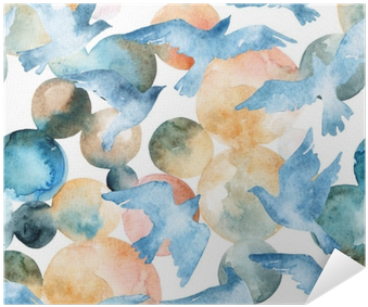 Watercolor Silhouettes Of Flying Birds - Gallery Direct Abstract Watercolor Circles By Tanycya (400x400), Png Download