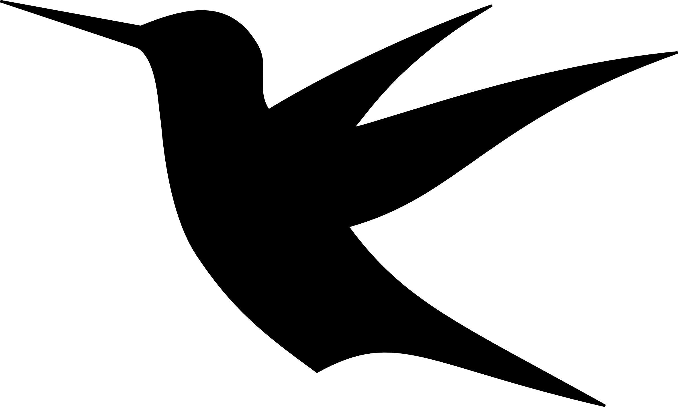 Vector Library Library Bird Silhouette Clipart - Simple Bird Silhouette (2366x1421), Png Download