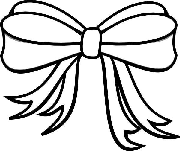 28 Collection Of Christmas Bow Clipart Black And White - Clip Art Black And White Ribbon (600x505), Png Download