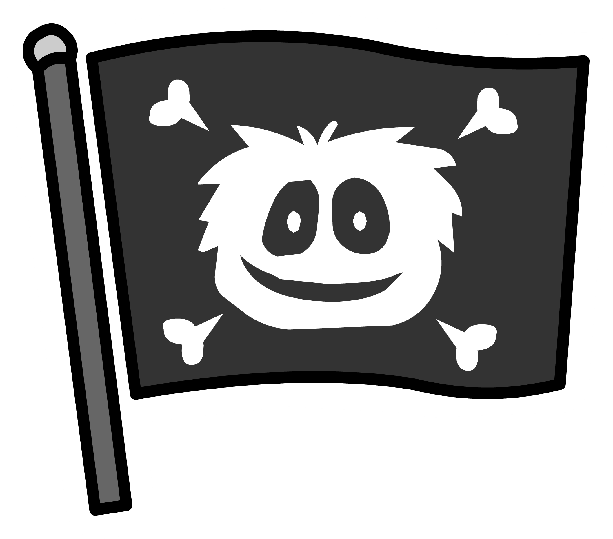 Jolly Roger Flag Pin - Club Penguin Pins (2115x1859), Png Download