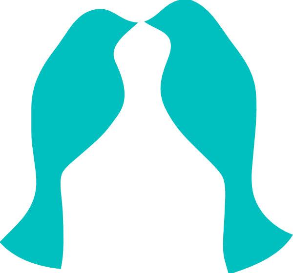Cliparts Similar To Turquoise Clipart Bird Silhouette - Blue Love Birds Clipart (600x560), Png Download