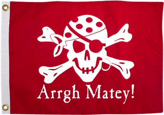 Arrgh Matey Pirate Flag - Pirate One Eyed Jack Flag - 3x5 Ft (555x555), Png Download