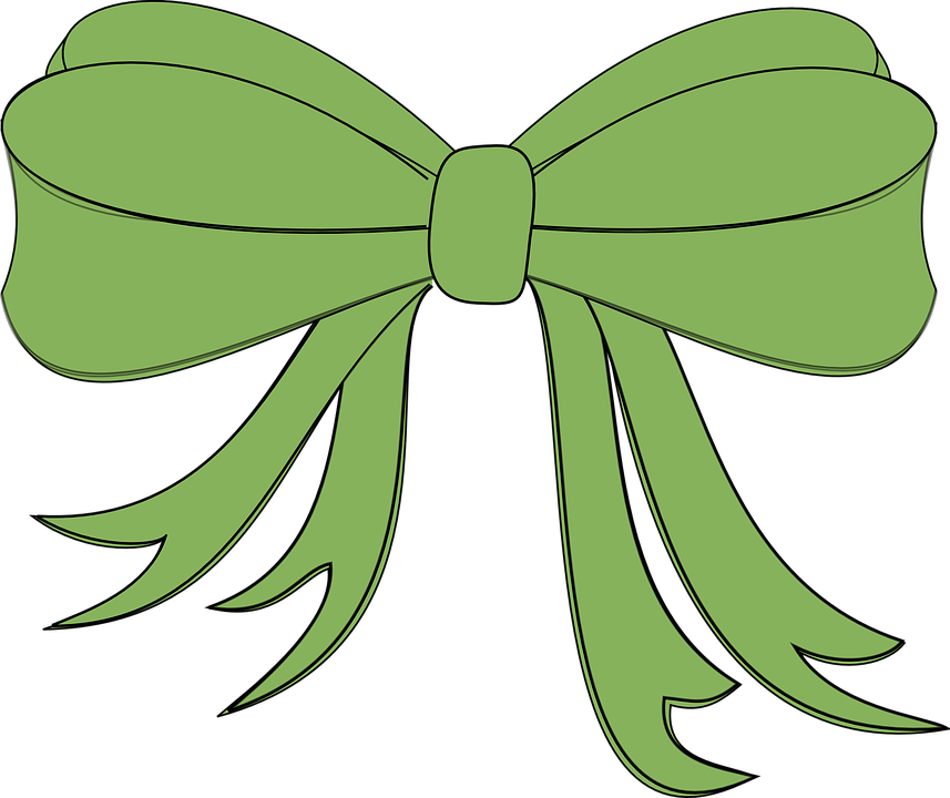 Green Christmas Bow Clipart - Green Bow Clipart (600x504), Png Download