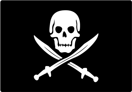Pirate Flag Sticker - Skull And Sword Pirate Costume T Shirt (528x528), Png Download