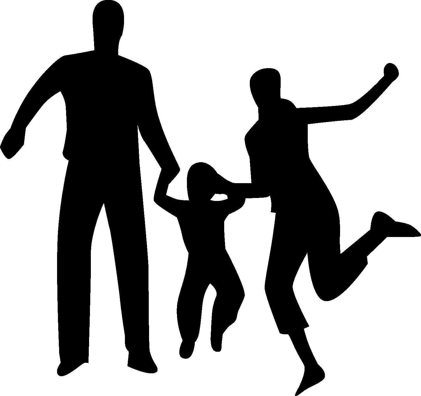 Family Silhouettes - Family Vector (1446x1360), Png Download