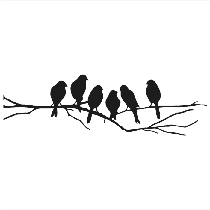 Lovebird Wall Decal Silhouette Stencil Bird Transprent - Pajaritos En Una Rama (700x800), Png Download