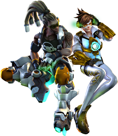 Overwatch Tracer Mercy Sombra Figurine - Tracer (600x600), Png Download