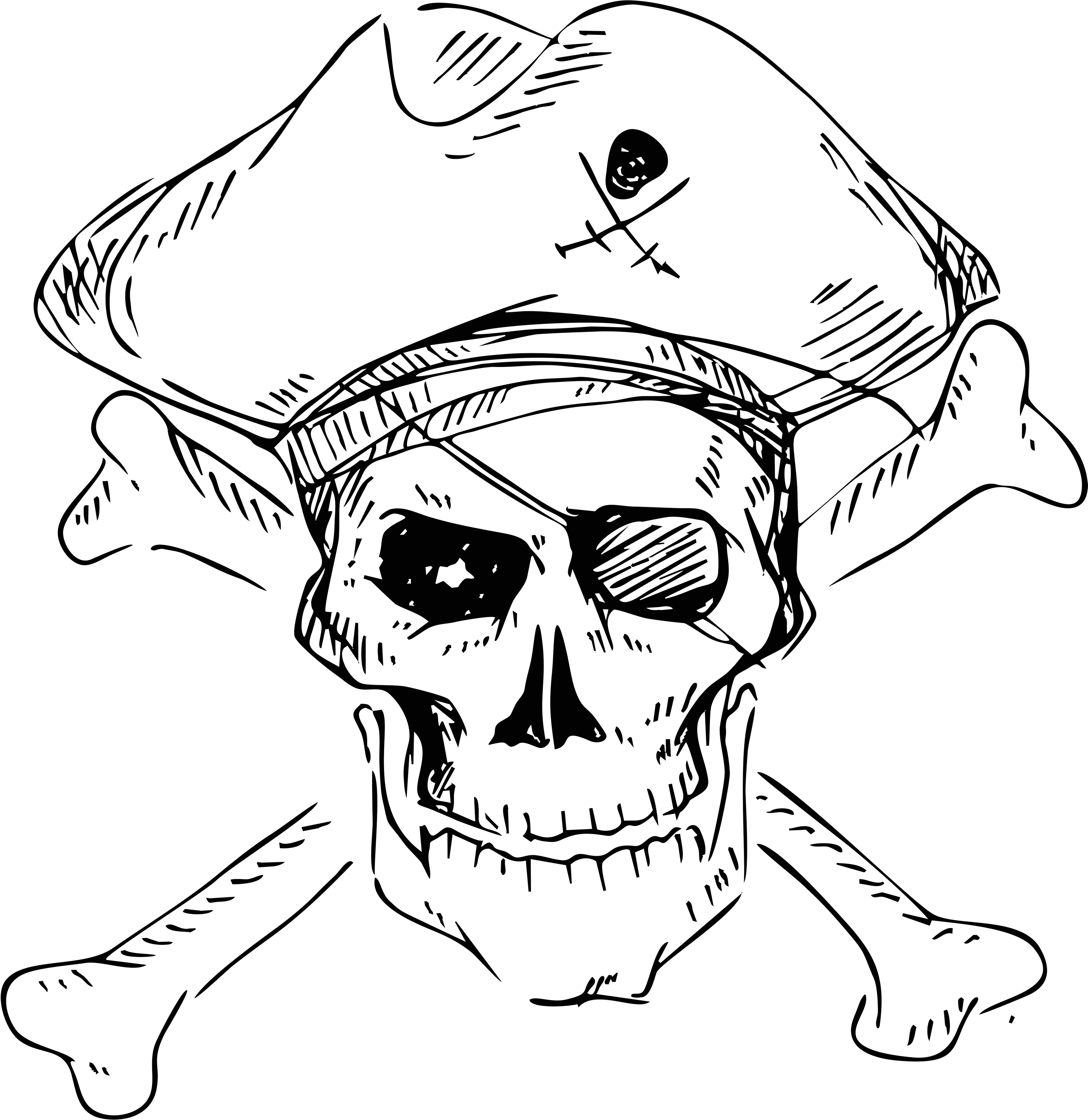 Piracy Skull And Crossbones Stock Photography Human - Drawing Pirate Skull And Crossbones (4000x4098), Png Download