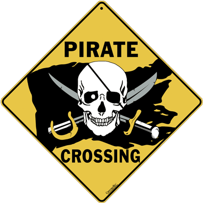 Pirate Flag Crossing Sign - Crossing Sign (420x420), Png Download