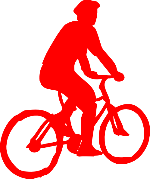 How To Set Use Cyclist Icon Red Clipart (498x595), Png Download