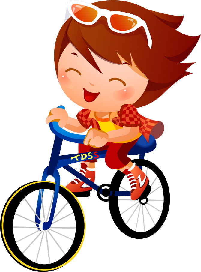 Png Clip Art - Kids Cycling Clipart (670x907), Png Download