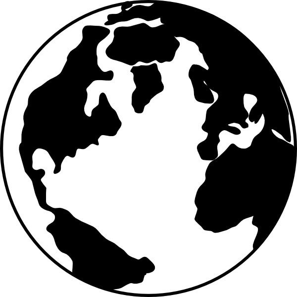 This Free Clipart Png Design Of Bw Globe (600x600), Png Download