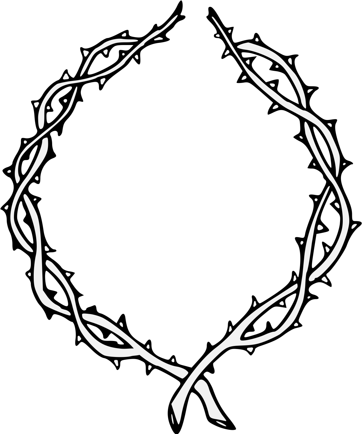 Drawn Wreath Thorn - Thorns Drawing (1235x1467), Png Download