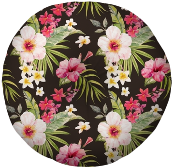 Watercolor Tropical Floral Pattern Tufted Floor Pillow - Watercolor Painting (400x400), Png Download