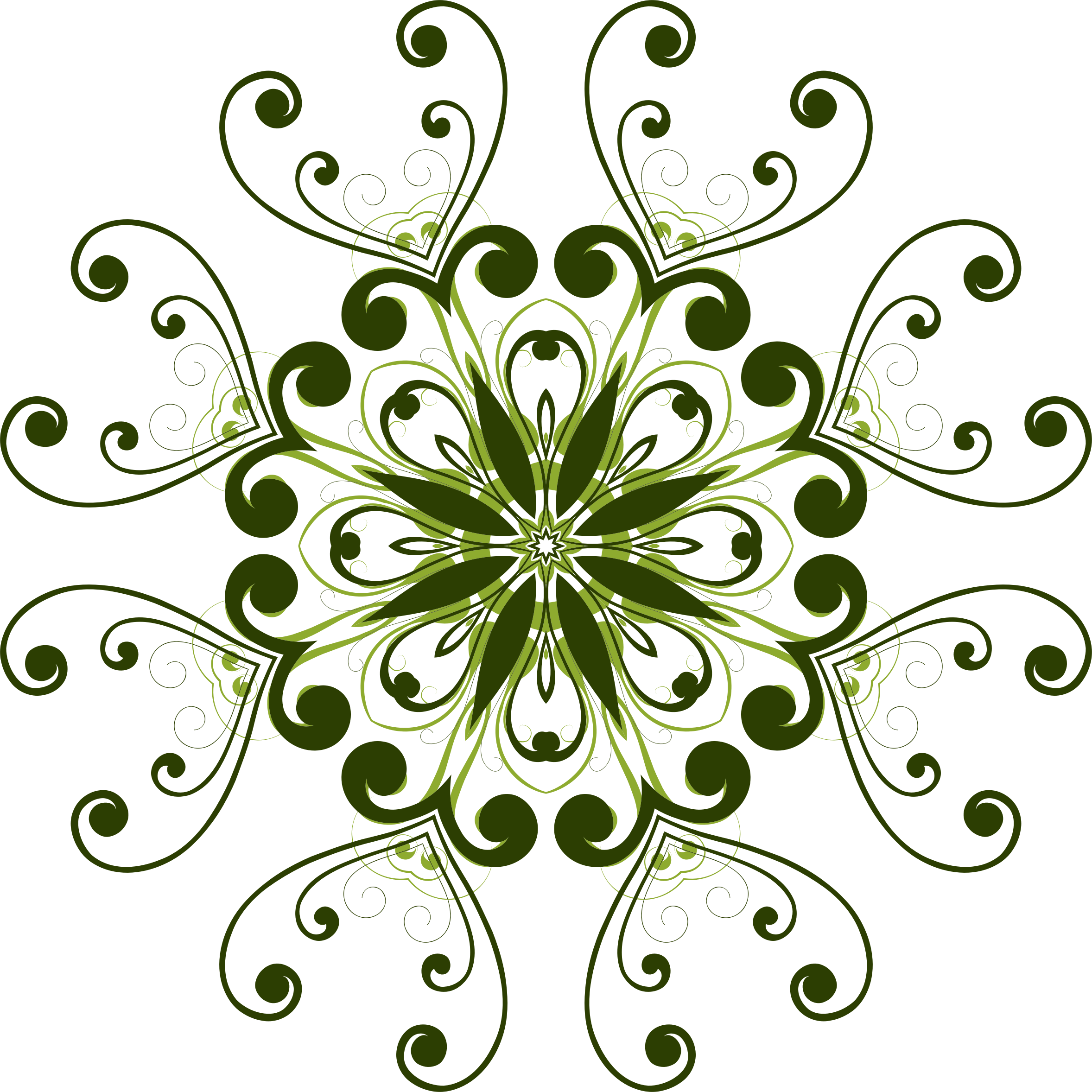 Flourish Flower Design 11 Clip Art Black And White - Floral Clipart Design (2356x2356), Png Download