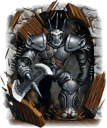 The Gun Armed Warforged Looks At The Glamoured Warforged - Warforged Juggernaut (367x439), Png Download