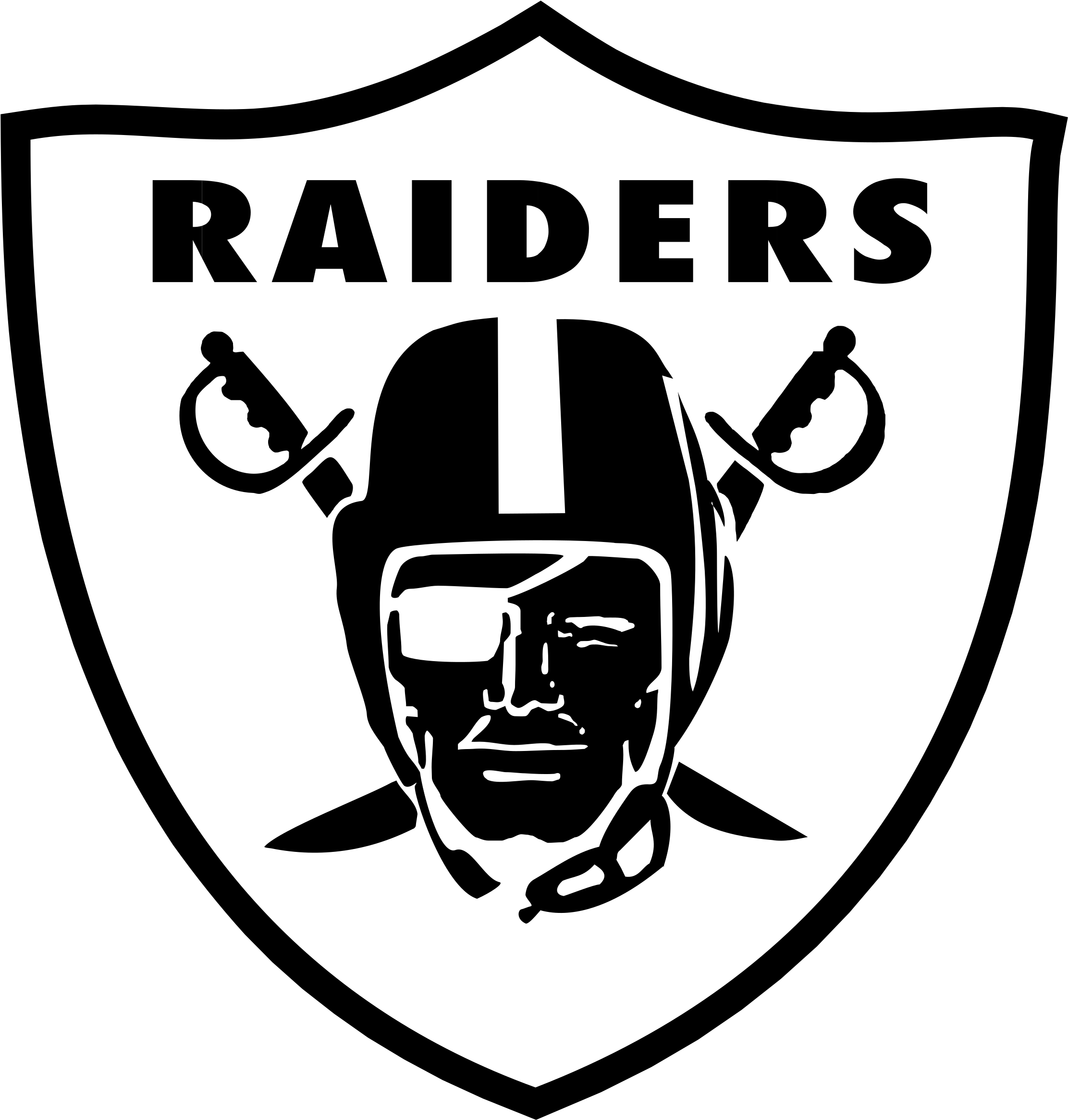 Raiders Logo Png Transparent - Raiders Logo Black And White (2400x2400), Png Download