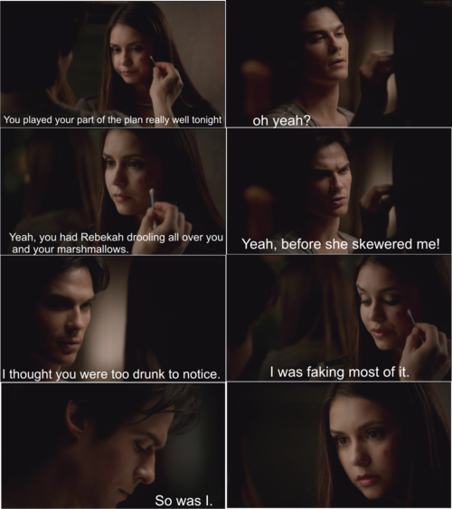Vampire Diaries Fond D'écran Containing A Portrait - Elena And Damon Love Quote (500x563), Png Download