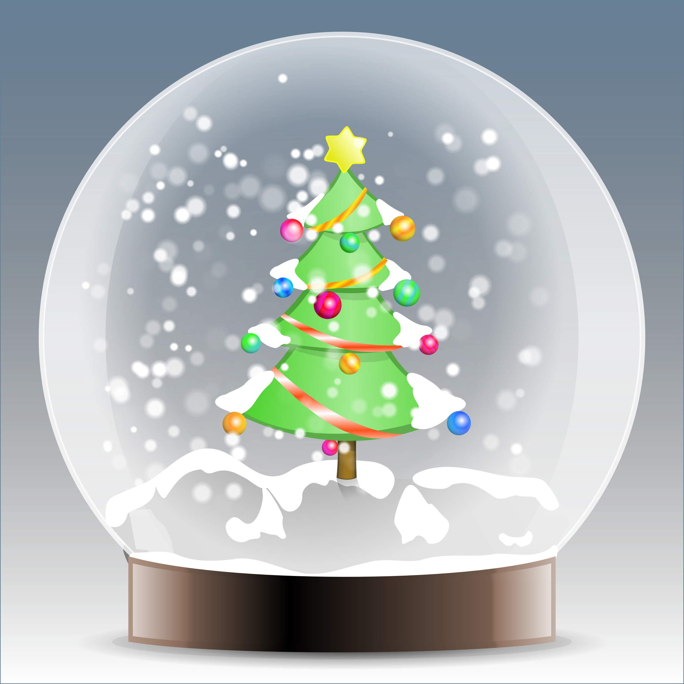 Winter Clipart Snow Globe - Christmas Snow Globes Clip Art (2400x2400), Png Download