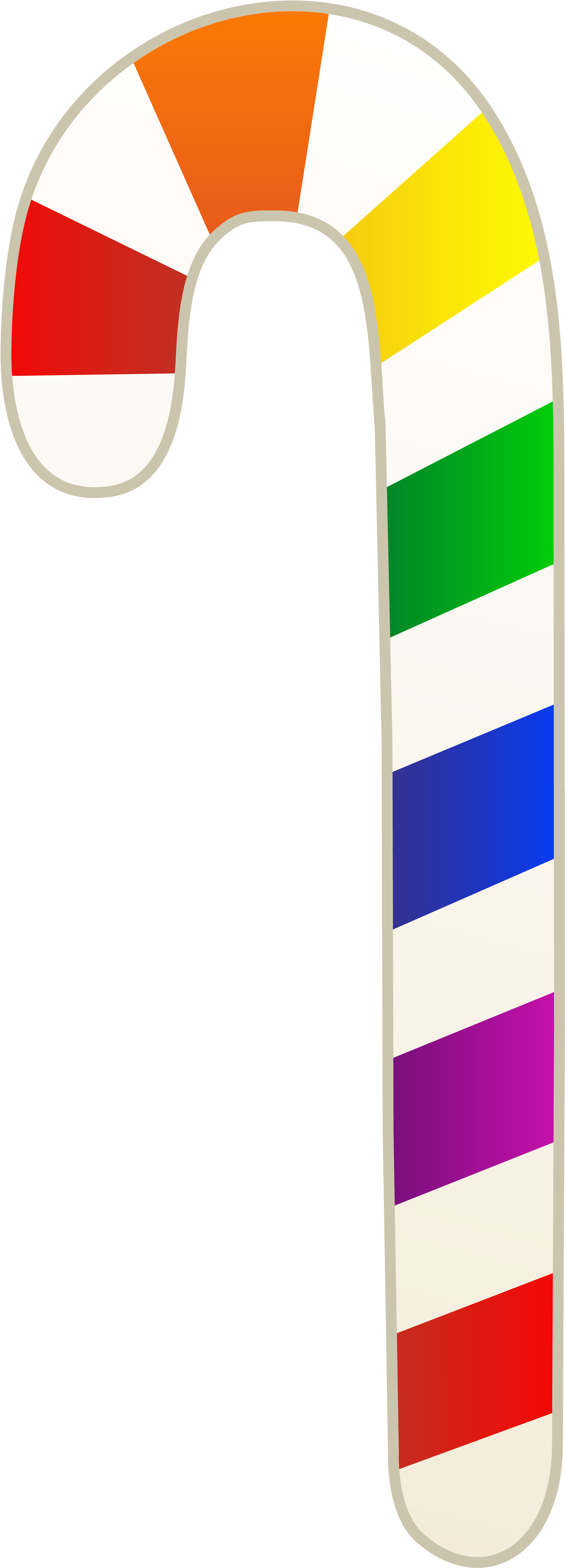 Candy Clipart Colored - Colorful Candy Cane Clipart (2173x5603), Png Download