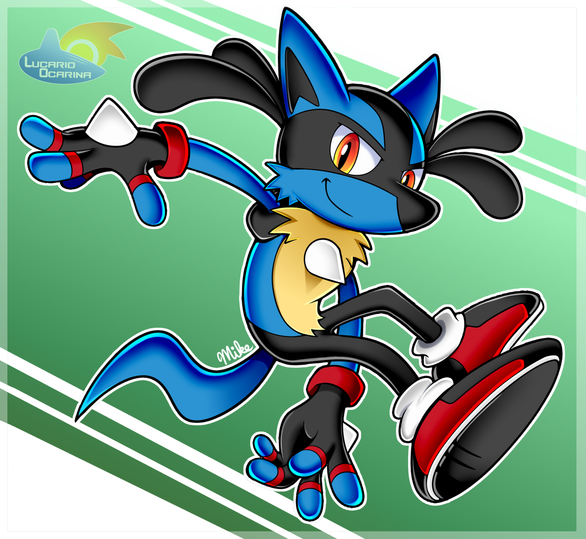 Lucario Sonic (1200x1105), Png Download