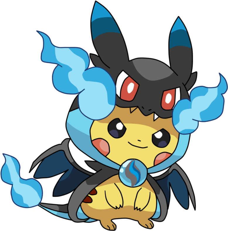 Pokémon, - Pikachu Dressed Up As Charizard (917x871), Png Download