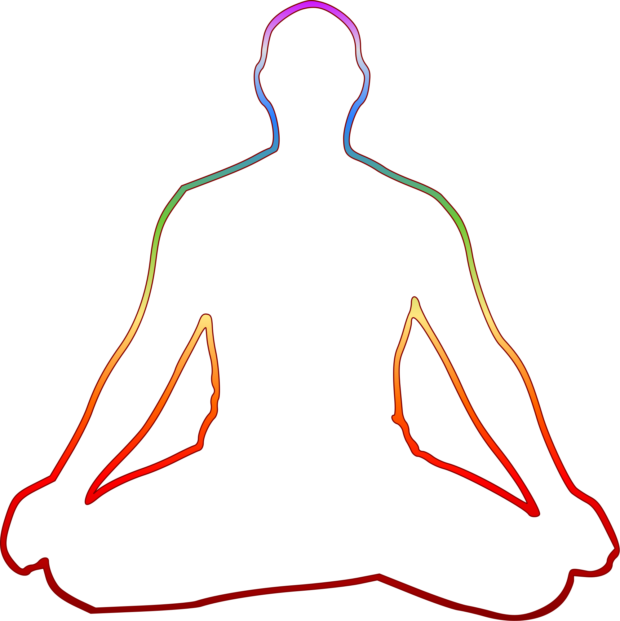 Yoga Outline Png - Meditation Pose Outline (2000x2005), Png Download