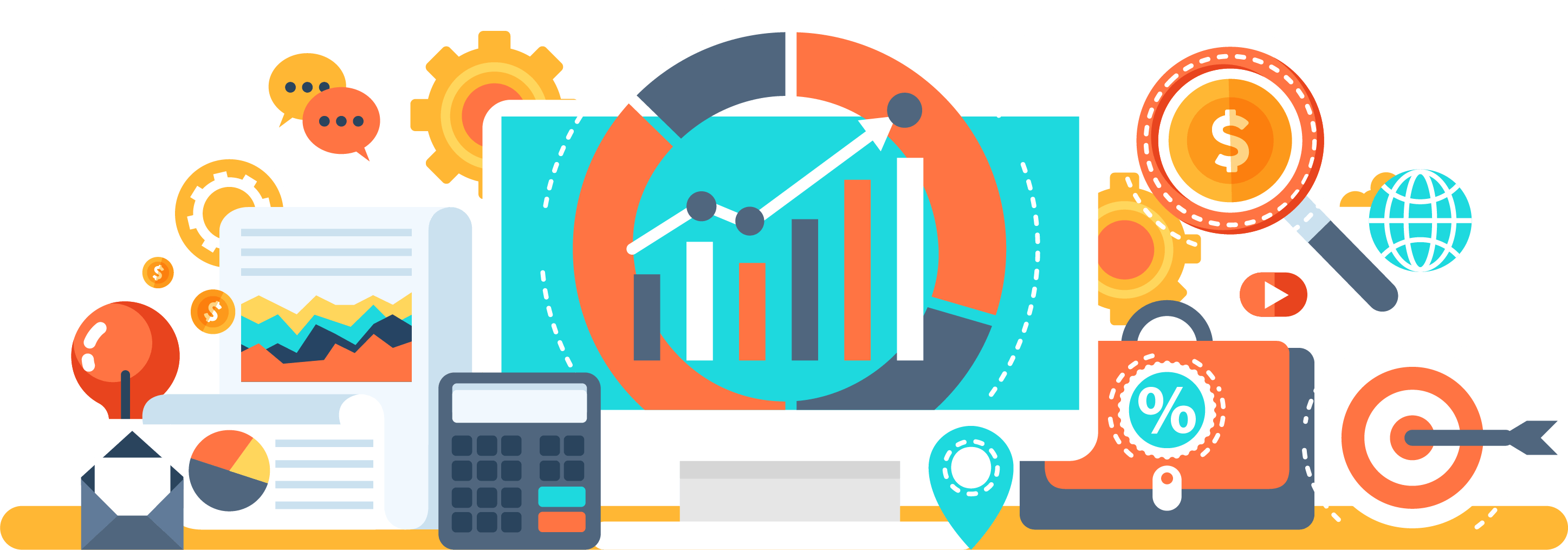 Digital Marketing - Conceptual Campaign Designs (2894x1015), Png Download