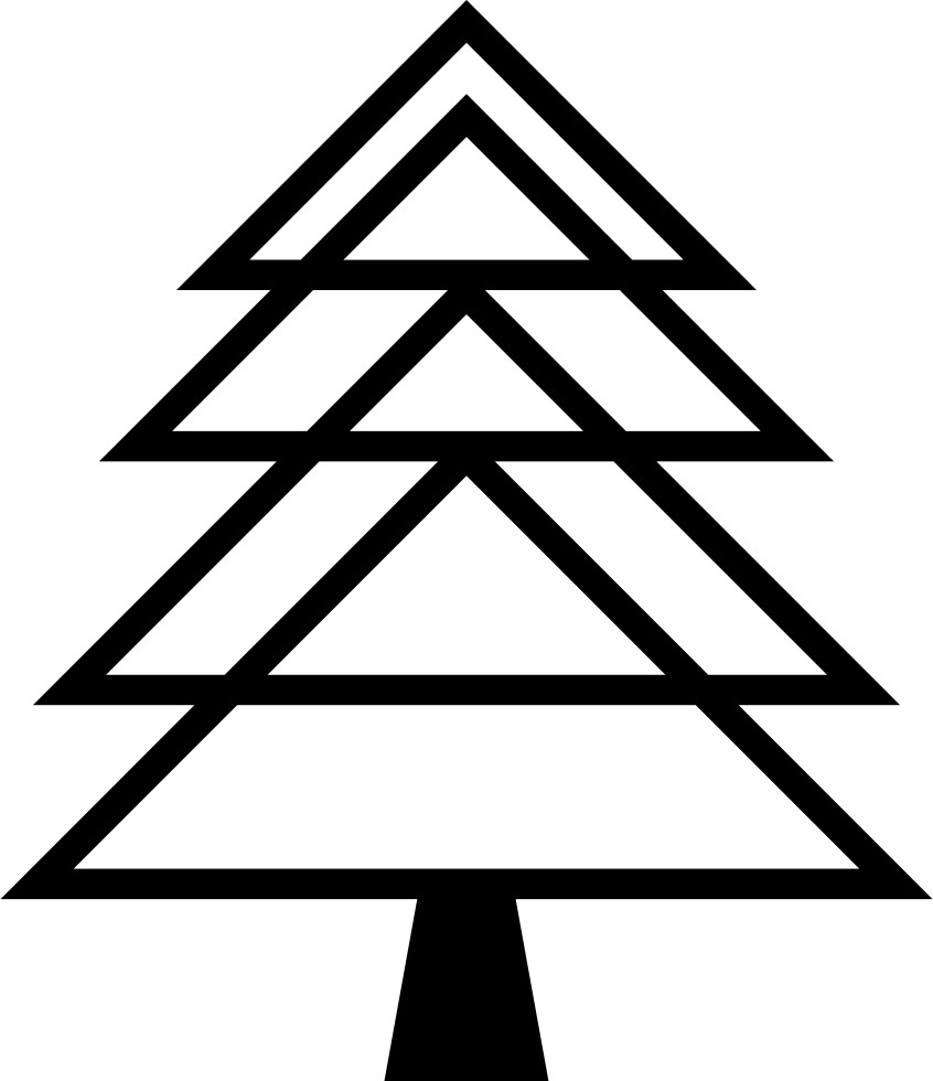 Christmas Tree Vector - Tree Made Of Triangles (400x400), Png Download