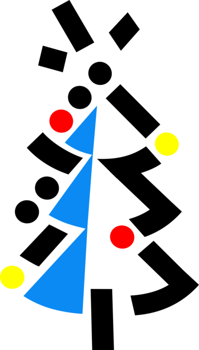 Vector Illustration Of Evergreen Christmas Tree - Circle (398x700), Png Download