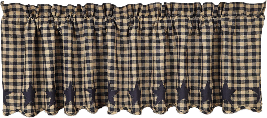 Vhc Brands Black Star Scalloped Valance Stars 20161 - Vhc Brands Star Scalloped Curtain Valance (1200x1200), Png Download