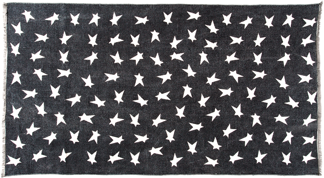 Vhc Brands Black Primitive Star Rug Rect Stars 20461 Vhc Brands Black Primitive