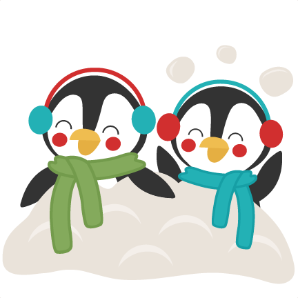 Penguins In Snow Winter Svg Scrapbook Cut File Cute - Clip Art (432x432), Png Download