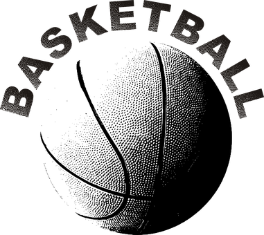Basketball Ball Sports Nba Basketball Bask - Basketball Black And White (381x340), Png Download