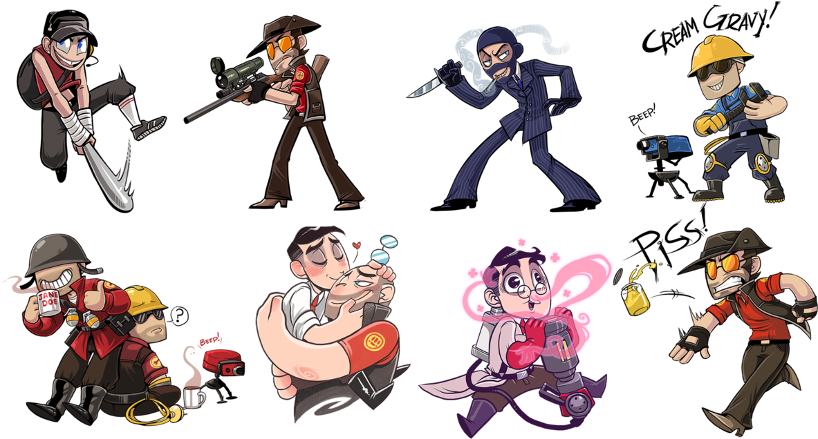 Tf2 Chibis By Owlys On Deviantart - Tf2 Chibi Characters (1211x660), Png Download