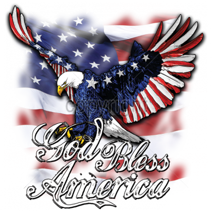 C West Alabama Shirt Prints Ws - Eagle God Bless America (420x420), Png Download
