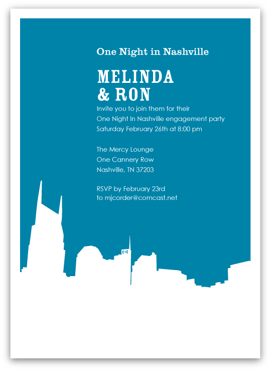 Nashville Skyline Silhouette Party Invitations - Skyline (748x748), Png Download