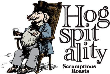 Hog Roast Pig Relaxing With His Drink - Pig (600x300), Png Download