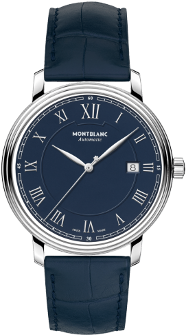 Montblanc Tradition Automatic Date Stainless Steel/leather - Montblanc Watch (500x500), Png Download