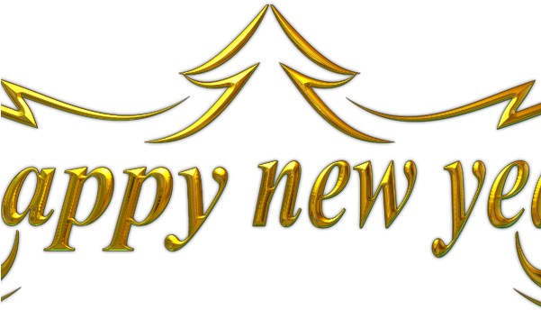 Happy New Year Text-600x420 - Happy New Year 2018 Png Text (600x420), Png Download