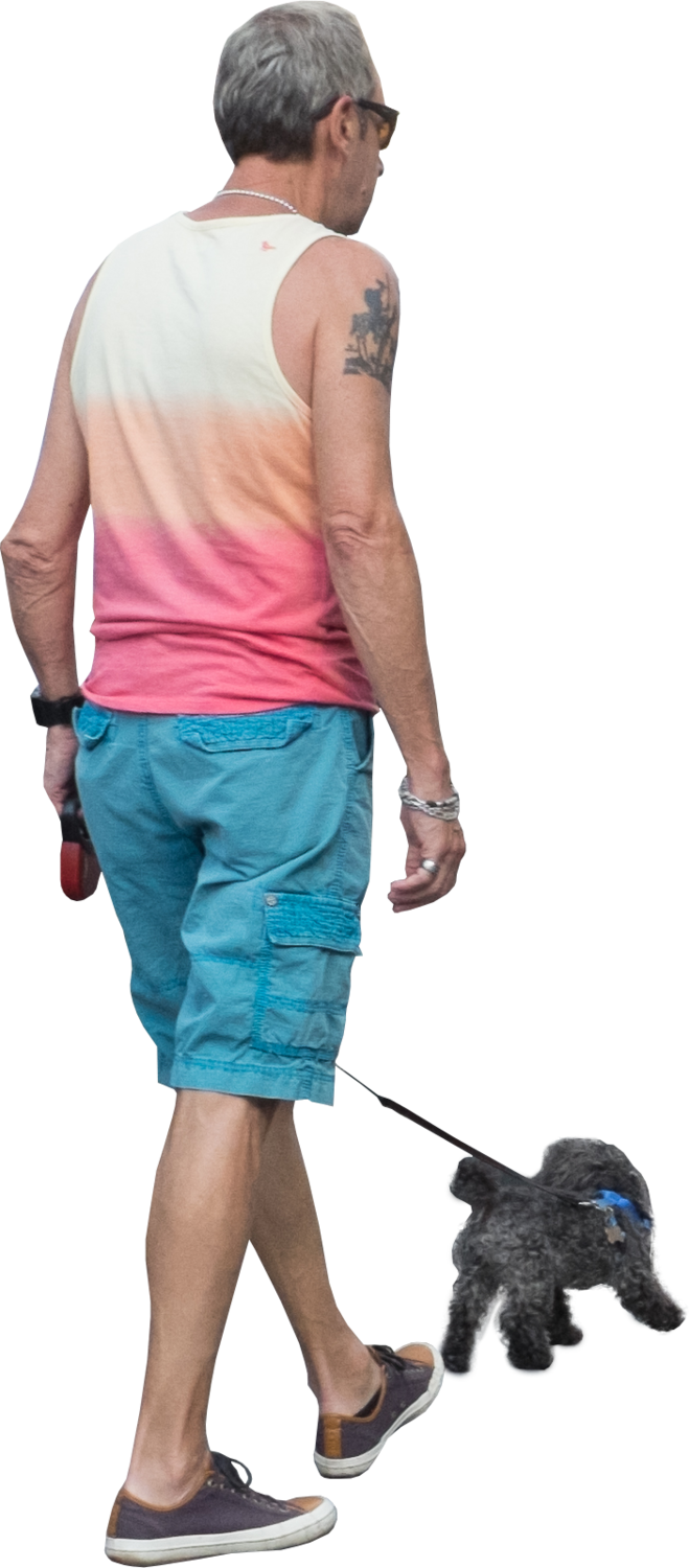 People Png - Dog Walking (659x1500), Png Download