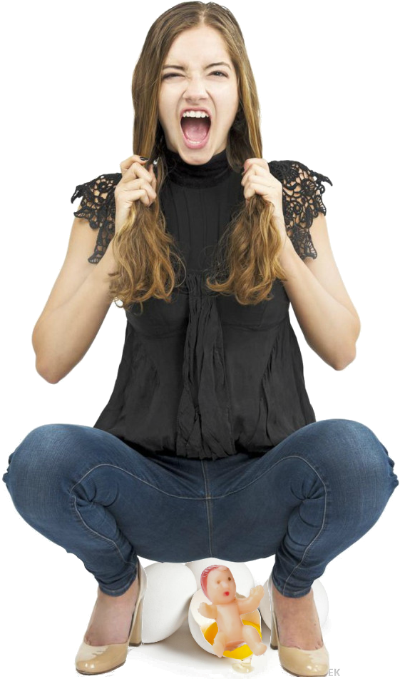 Baby Eggs - Squatting In Tight Jeans (1040x1040), Png Download