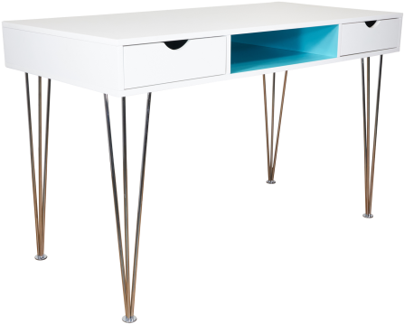 White & Aqua Duo Desk - Sofa Tables (492x492), Png Download