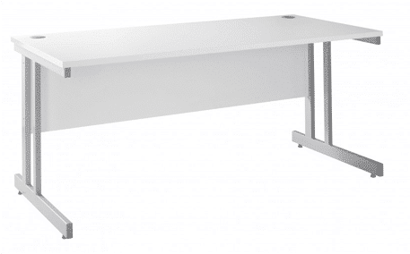 White Straight Cantilever Desk - White Office Desk 800mm Wide (500x500), Png Download