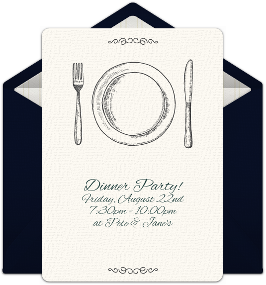 Dinner Table Online Invitation - 18th Birthday Invitation Png (650x650), Png Download
